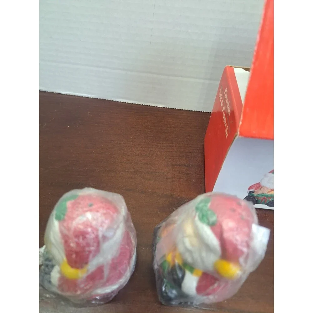 Set Of Porcelain Santa Salt And Pepper Shakers